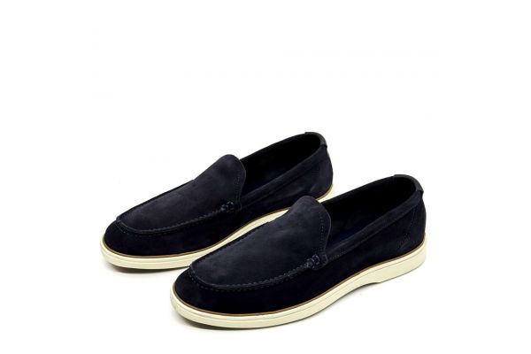 Ανδρικά Δερμάτινα Suede Χειροποίητα Loafers Navy Μπλε Diadoch 2542-BLUE