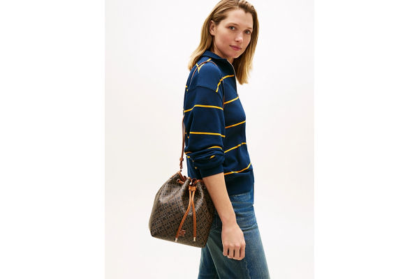 Γυναικεία TH Monoplay Bucket Τσάντα Καφέ Tommy Hilfiger AW0AW18847-0GJ