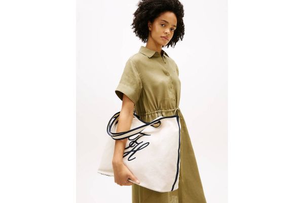 Γυναικεία TH Summer Tote Τσάντα Λευκή Tommy Hilfiger AW0AW18398-0K4