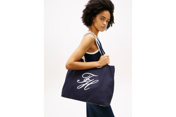 Γυναικεία TH Summer Tote Τσάντα Navy Μπλε Tommy Hilfiger AW0AW18398-DW6