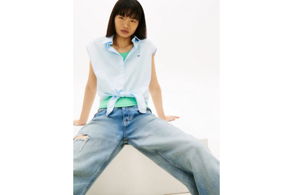 Γυναικείο Αμάνικο Πουκάμισο Γαλάζιο Tommy Jeans DW0DW22212-0A6