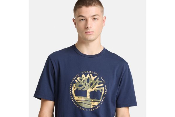 Ανδρικό Tree Logo Lake House T-shirt Navy Μπλε Timberland TB0A5MVR-451