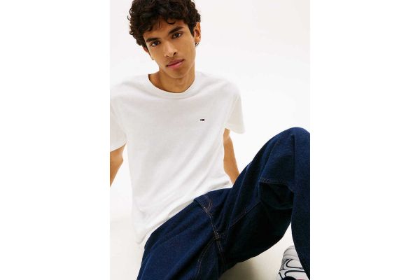 Ανδρικό T-shirt Λευκό Tommy Jeans DM0DM22504-YBL