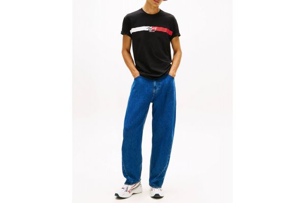 Ανδρικό T-shirt Μαύρο Tommy Jeans DM0DM22539-BDS