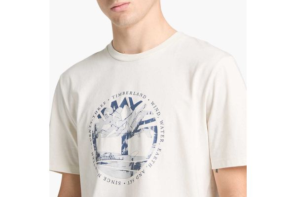 Ανδρικό Tree Logo Lake House T-shirt Εκρού Timberland TB0A5MVR-CM9