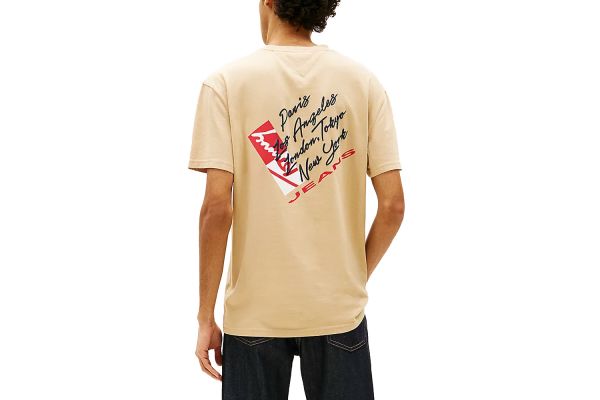 Ανδρικό T-shirt Μπεζ Tommy Jeans DM0DM22533-AB9