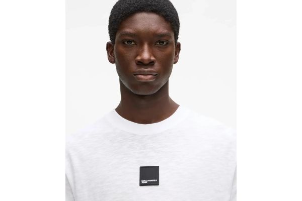 Ανδρικό Curved Hem T-shirt Λευκό Karl Lagerfeld Jeans B2M17048-100 WHITE