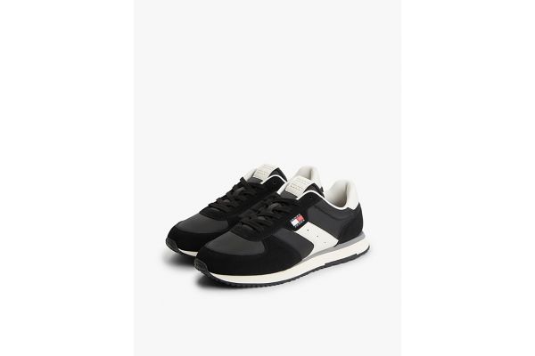 Ανδρικά Δερμάτινα Sneakers Μαύρα Tommy Jeans EM0EM01737-BDS