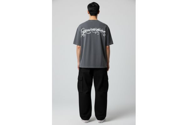 Heavyweight 260gsm Oversized Washed Grey Gzeus T-shirt GZ100CA