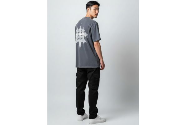 Heavyweight 260gsm Oversized Washed Grey Gzeus T-shirt GZ100CR