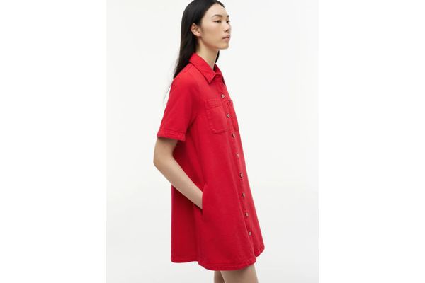 Γυναικείο Φόρεμα-Πουκαμίσα Κόκκινο Tommy Jeans DW0DW22847-XK9