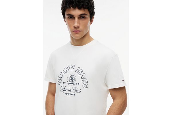 Ανδρικό T-shirt Λευκό Tommy Jeans DM0DM23175-YBL