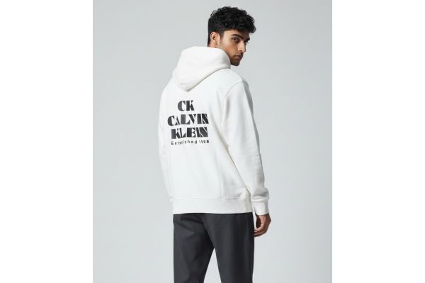 Ανδρικό Φούτερ Λευκό Calvin Klein LV04RG273G-YAS