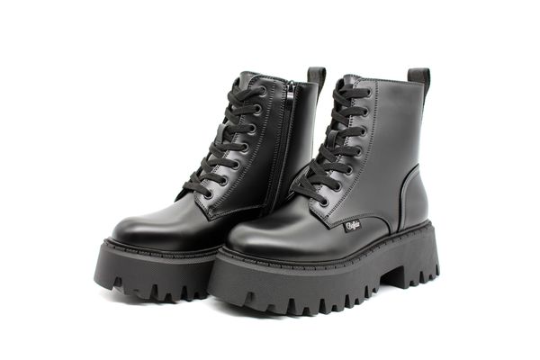 Γυναικεία Aspen Lace Up Μποτάκια Μαύρα Buffalo BUF1622588-BLACK