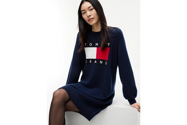 Γυναικείο Πλεκτό Φόρεμα Navy Μπλε Tommy Jeans DW0DW23315-C1G