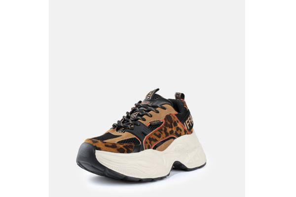 Γυναικεία Yuno Sneakers Μπεζ Buffalo BUFPD00016355-BEIGE BLACK LEO