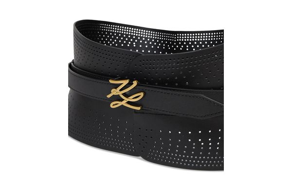 Γυναικεία Δερμάτινη K/Autograph Ζώνη Μαύρη Karl Lagerfeld B3W33015-999 Black