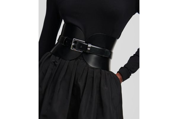 Γυναικεία Δερμάτινη K/Essential Ζώνη Μαύρη Karl Lagerfeld A1W33063-999 Black