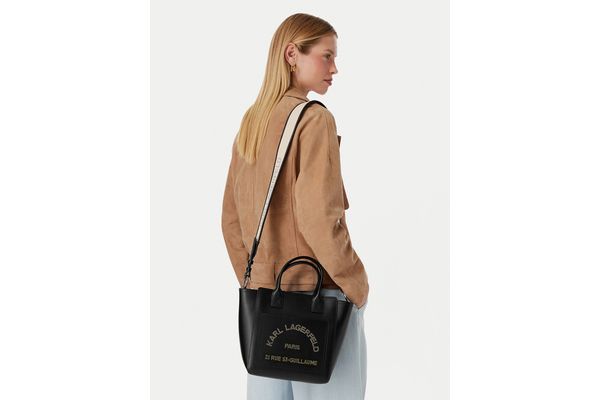 Γυναικεία Δερμάτινη K/Daily Tote Τσάντα Μαύρη Karl Lagerfeld B3W30093-1AV Black