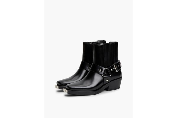 Γυναικεία Δερμάτινα Cowboy Μποτάκια Μαύρα Tommy Jeans EN0EN03143-BDS
