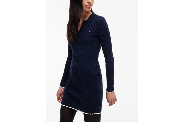 Γυναικείο Πλεκτό Polo Φόρεμα Navy Μπλε Tommy Jeans DW0DW23317-C1G