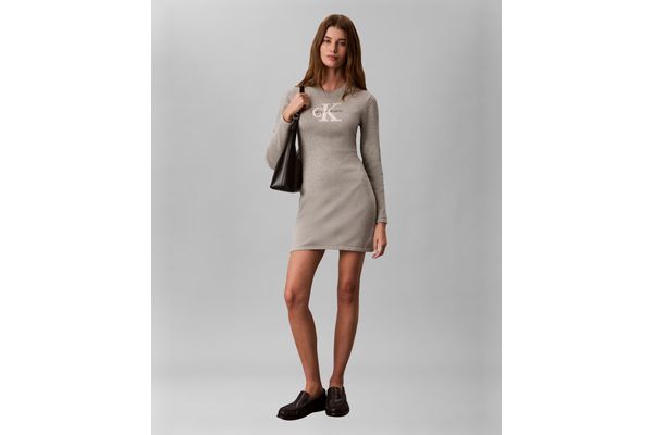 Γυναικείο Μακρυμάνικο Φόρεμα Γκρι Calvin Klein LV047H319G-P7A