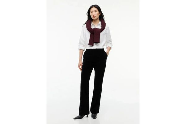 Γυναικείο Slim Βελουτέ Παντελόνι Μαύρο Tommy Hilfiger WW0WW52201-BDS