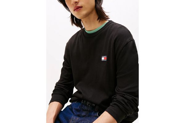 Ανδρικό Μακρυμάνικο T-shirt Μαύρο Tommy Jeans DM0DM21974-BDS