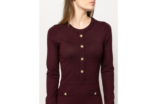 Γυναικείο Heal Πλεκτό Φόρεμα Μπορντό Heavy Tools T54021-BORDEAUX