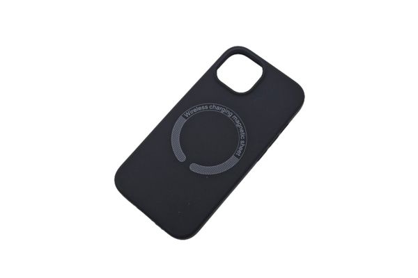Magsafe Back Cover Σιλικόνης Μαύρο (iPhone 15 Pro)
