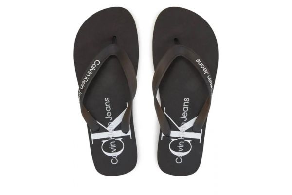 Ανδρικές Monogram Σαγιονάρες Μαύρες Calvin Klein YM0YM00838-BDS